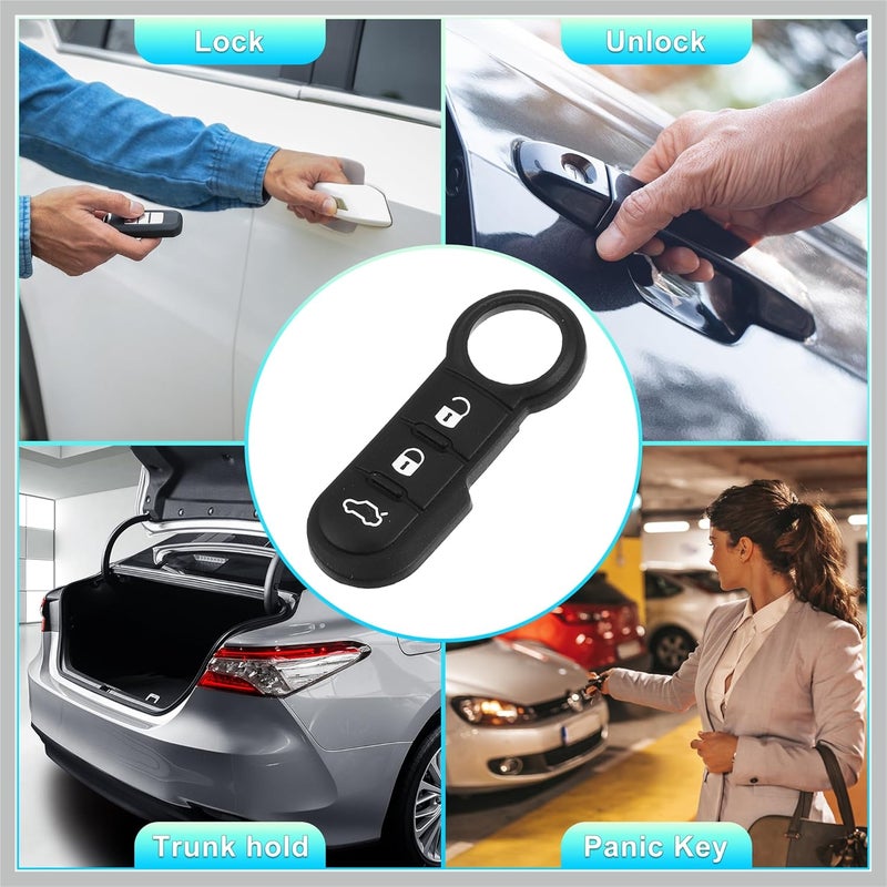 RATCHROLL 3 Button Car Remote Fob Case Insert Rubber Pad Keypad Replacement for Fiat 500 500X 500L 2007-2020 Replacement Car Parts - Image 4